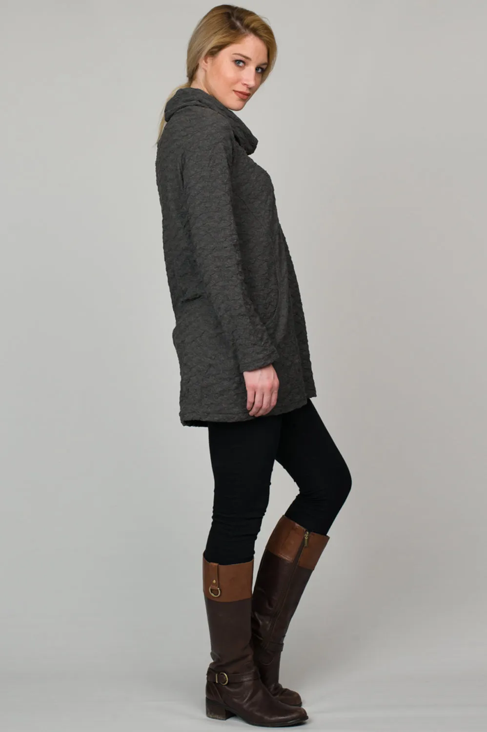 Cowl Neck Dark Grey Tunic