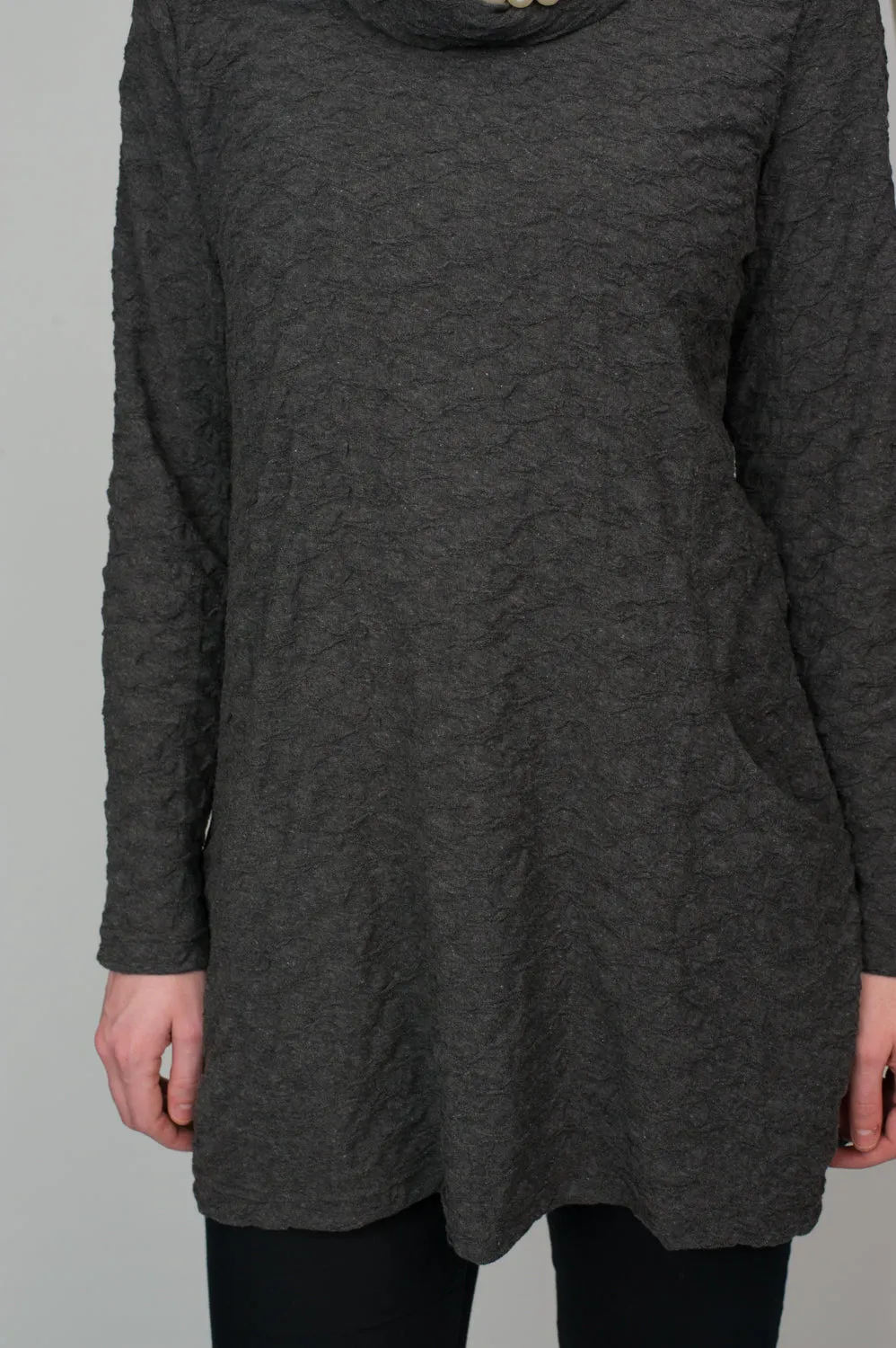 Cowl Neck Dark Grey Tunic