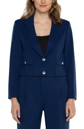 CROPPED BLAZER WITH VENT SLEEVES