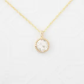 Dahlia 0.45ct Rose Cut Diamond Solitaire Necklace (One of a kind)