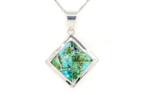 David Rosales Square Sonoran Turquoise Pendant