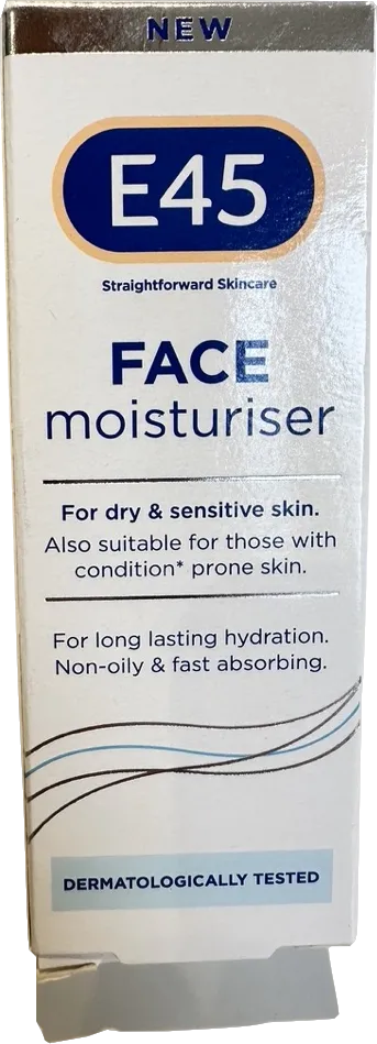 e45 Face Moisturiser For Dry & Sensitive Skin 50ml