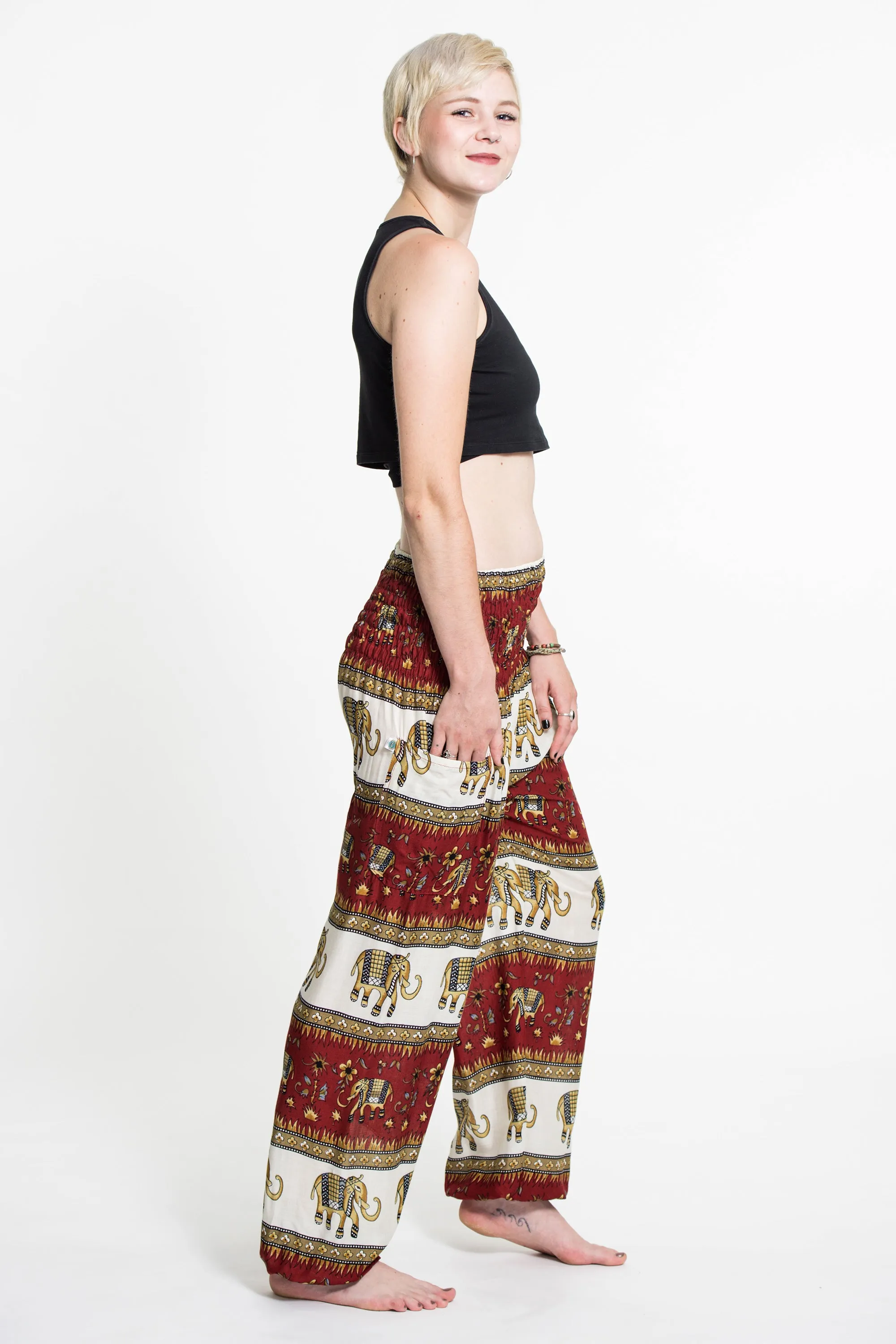 Elephant Bliss Women's Elephant Pants in Red