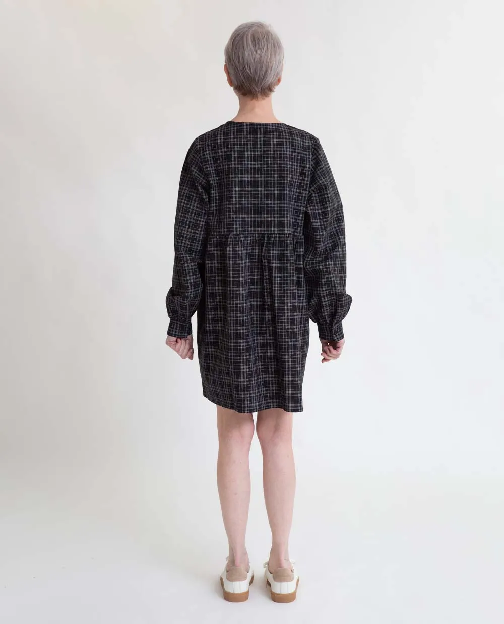 Eloise-Cay Organic Cotton Dress In Black & White Check