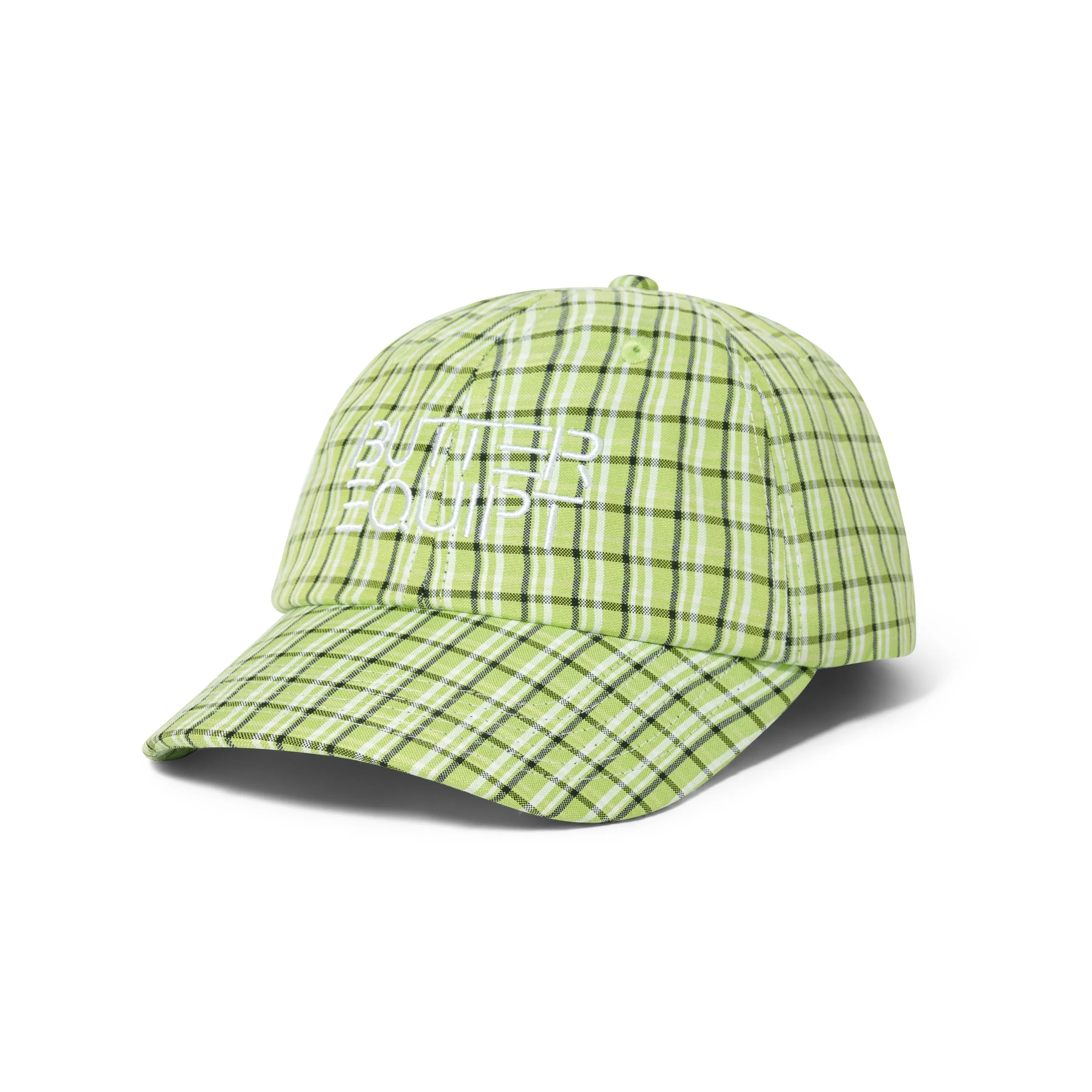 Equipt Plaid 6 Panel Cap, Lime / Black