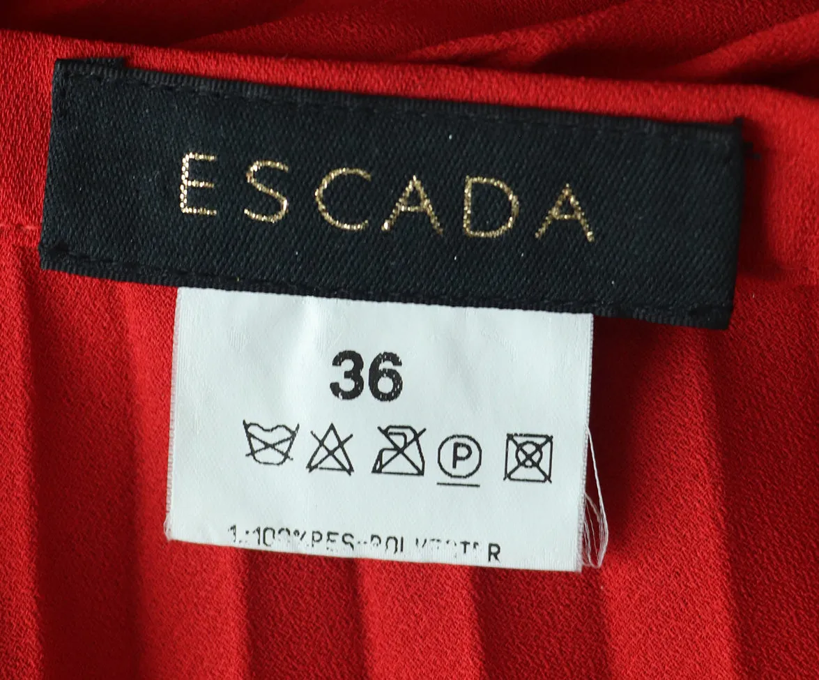 Escada Red Pleated Polyester Skirt sz 4