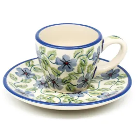 Espresso Cup w/Saucer 2 oz in Blue Clematis