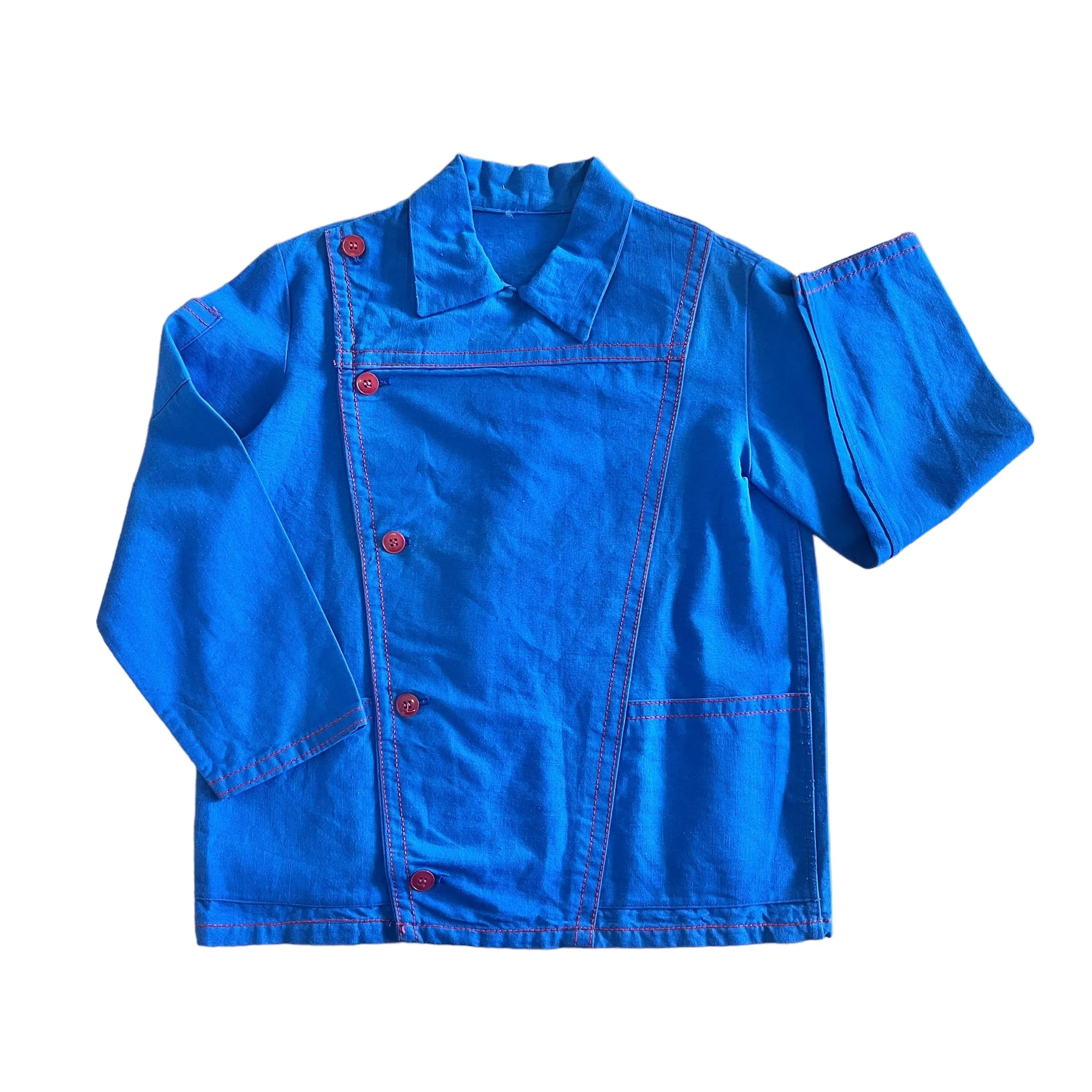 French Vintage 1960's Blue Workwear Shirt /  5-6 Years