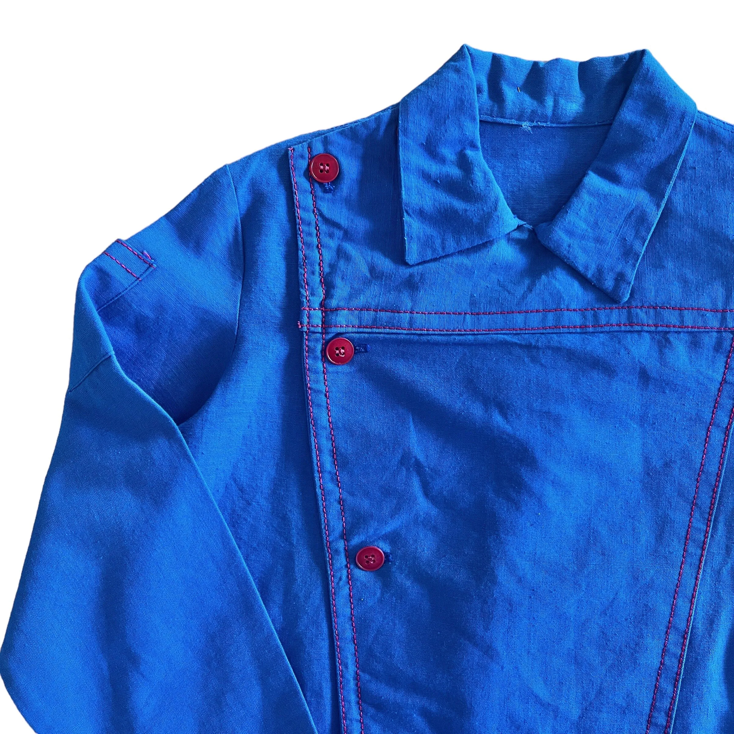 French Vintage 1960's Blue Workwear Shirt /  5-6 Years