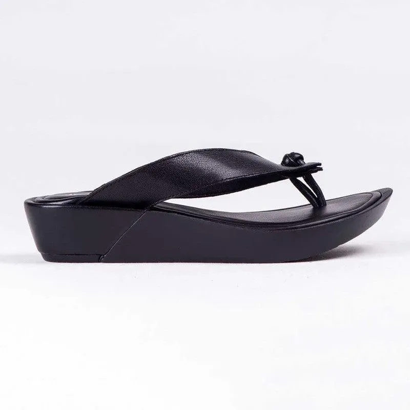 Froggie Rox Leather Comfort Thong Sandal - Black