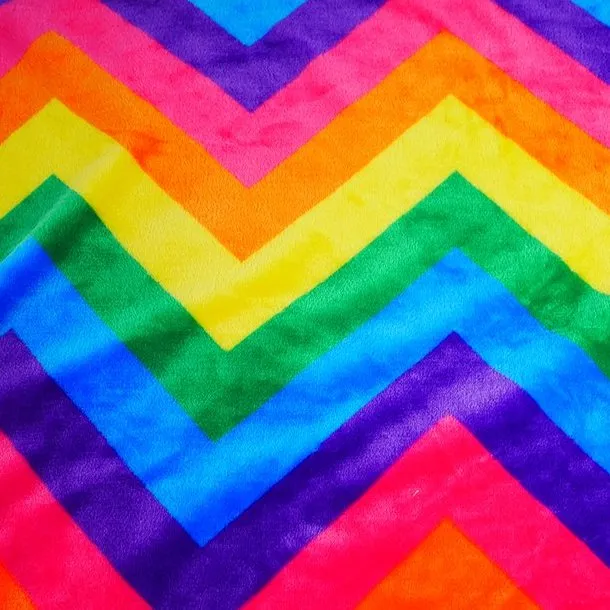 FS924 Rainbow Zigzag Cuddle Fleece Fabric