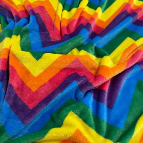 FS924 Rainbow Zigzag Cuddle Fleece Fabric