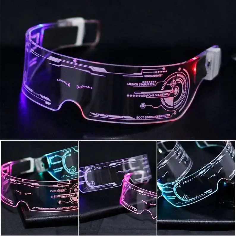 Futuristic Cyberpunk LED Visor Glasses (7 Color Change)