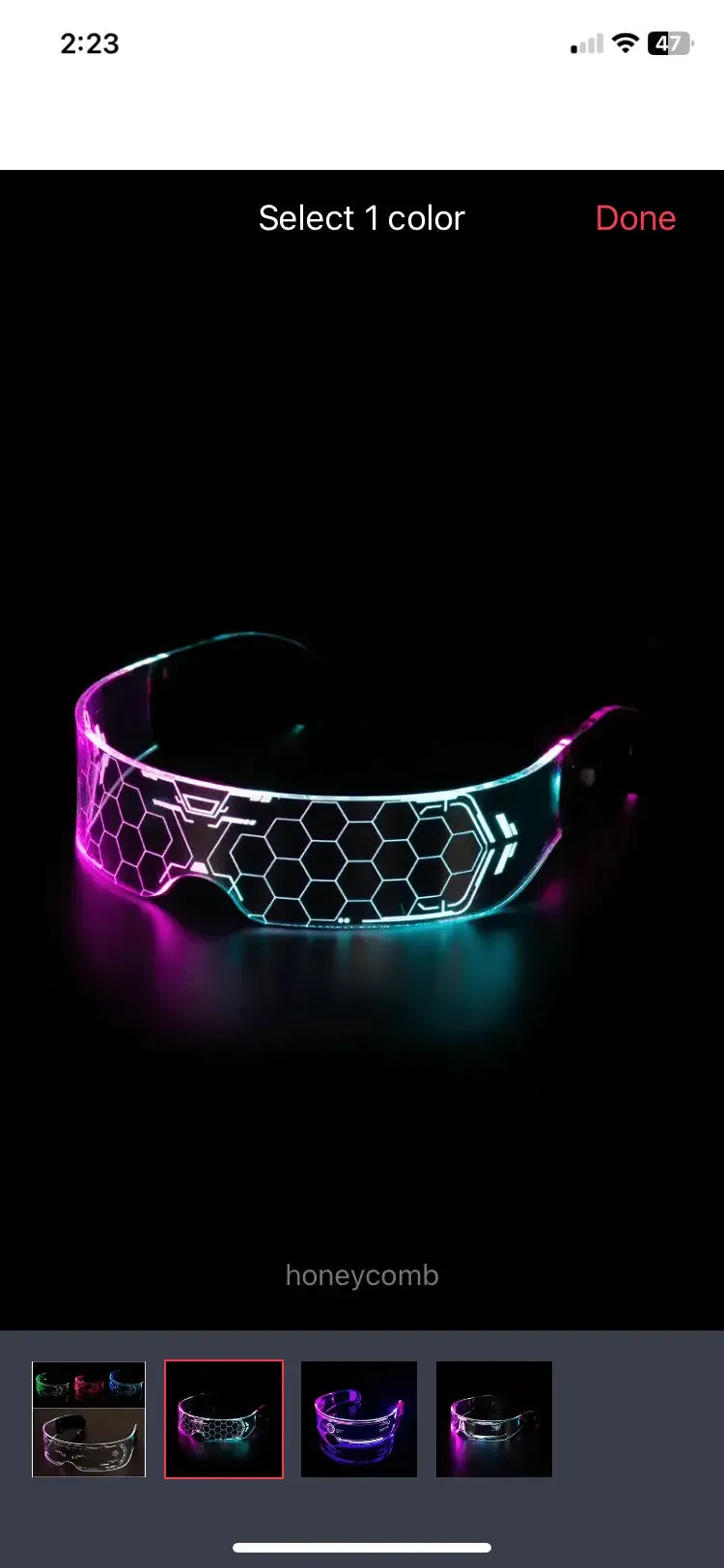 Futuristic Cyberpunk LED Visor Glasses (7 Color Change)