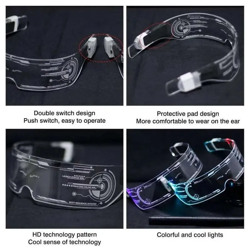 Futuristic Cyberpunk LED Visor Glasses (7 Color Change)