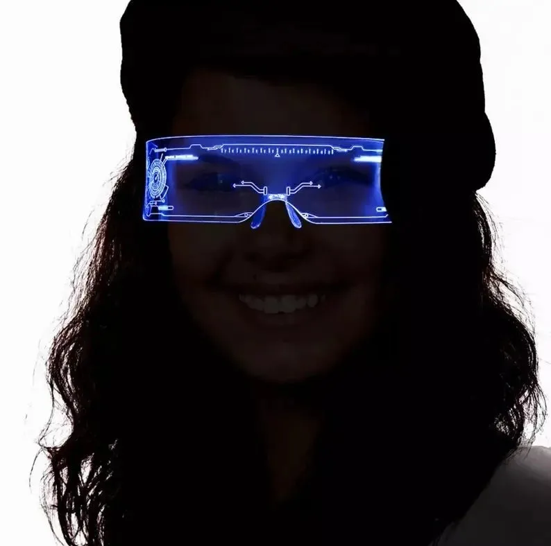 Futuristic Cyberpunk LED Visor Glasses (7 Color Change)