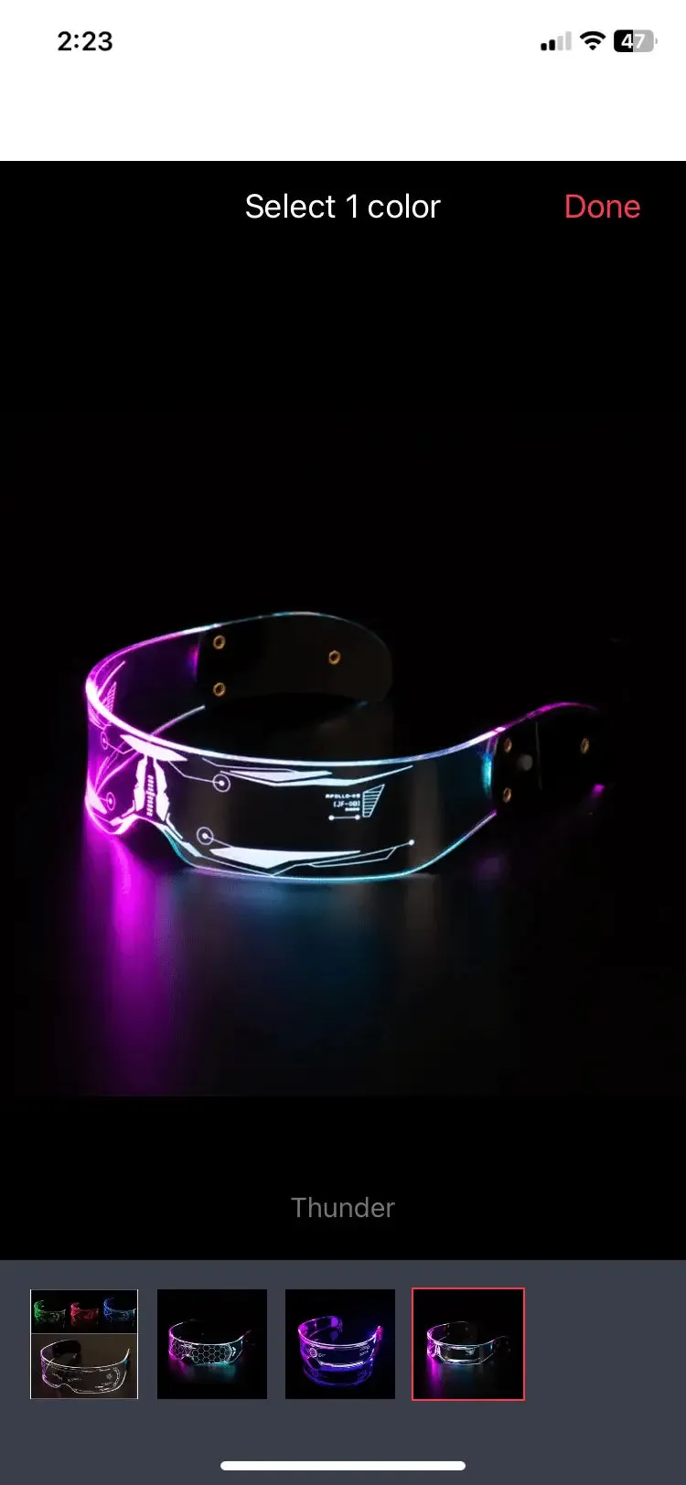 Futuristic Cyberpunk LED Visor Glasses (7 Color Change)