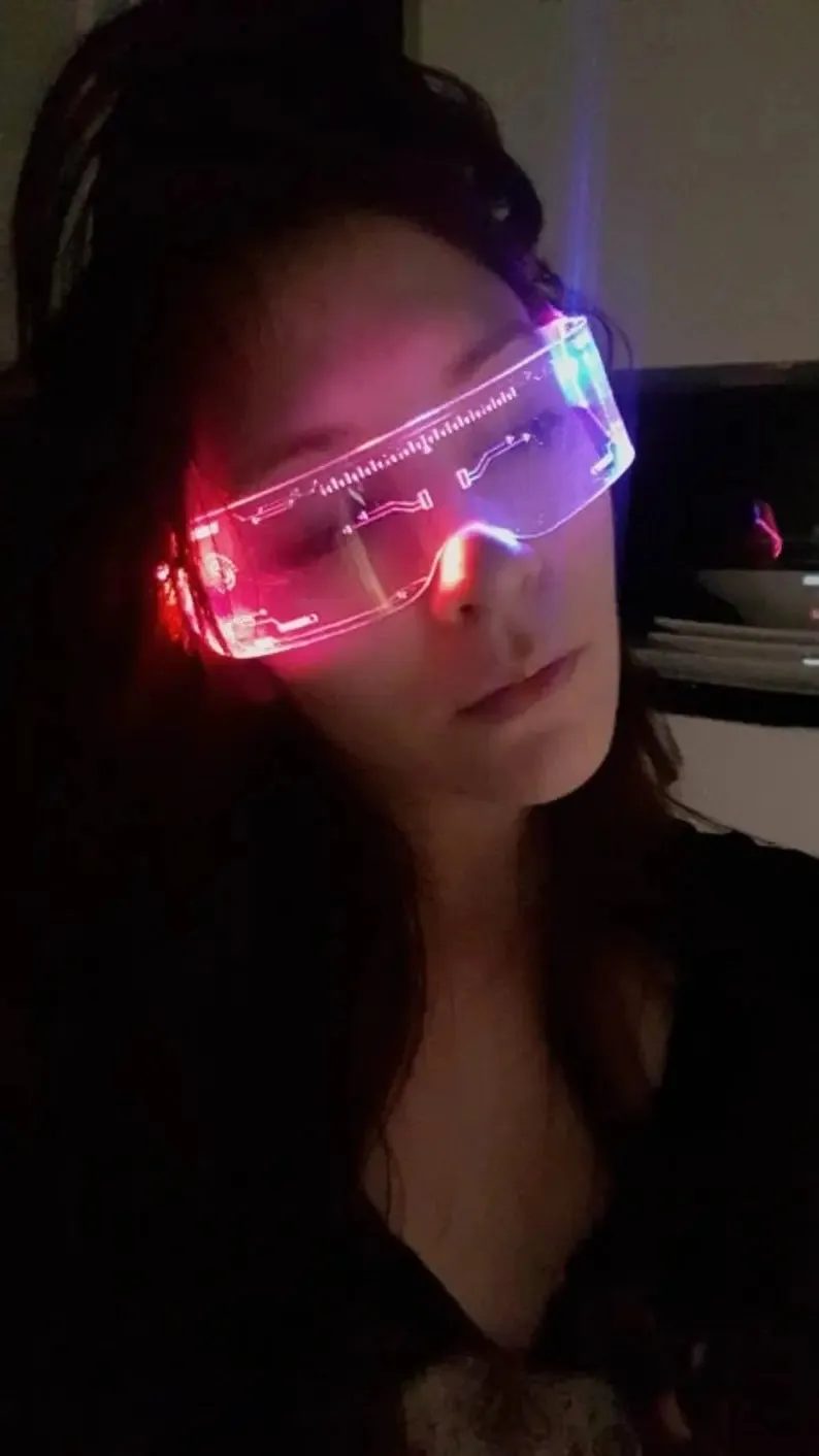 Futuristic Cyberpunk LED Visor Glasses (7 Color Change)