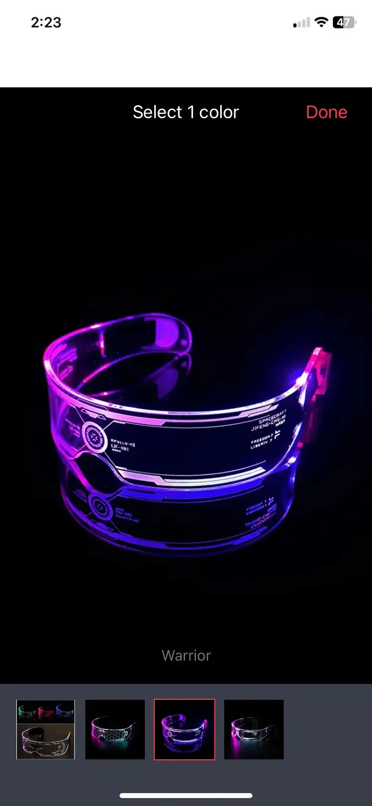 Futuristic Cyberpunk LED Visor Glasses (7 Color Change)