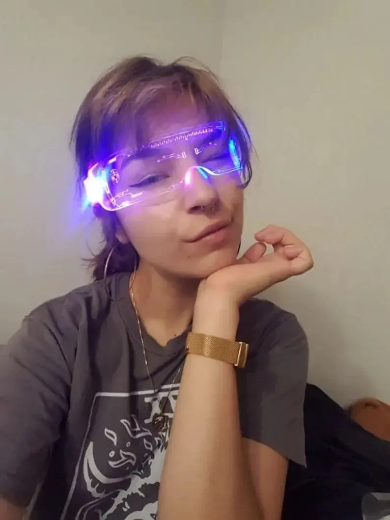 Futuristic Cyberpunk LED Visor Glasses (7 Color Change)