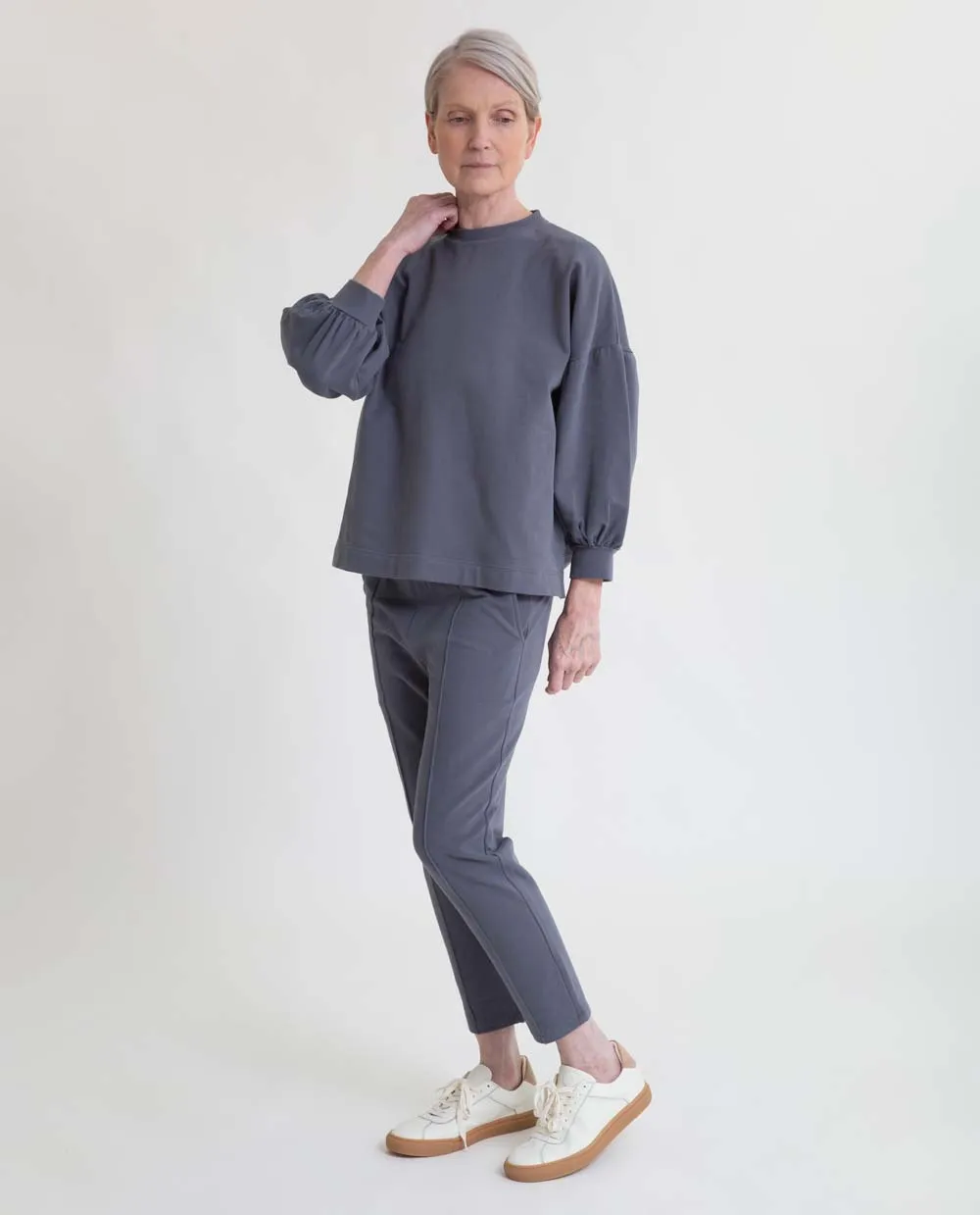 George Organic Cotton Trousers In Pewter