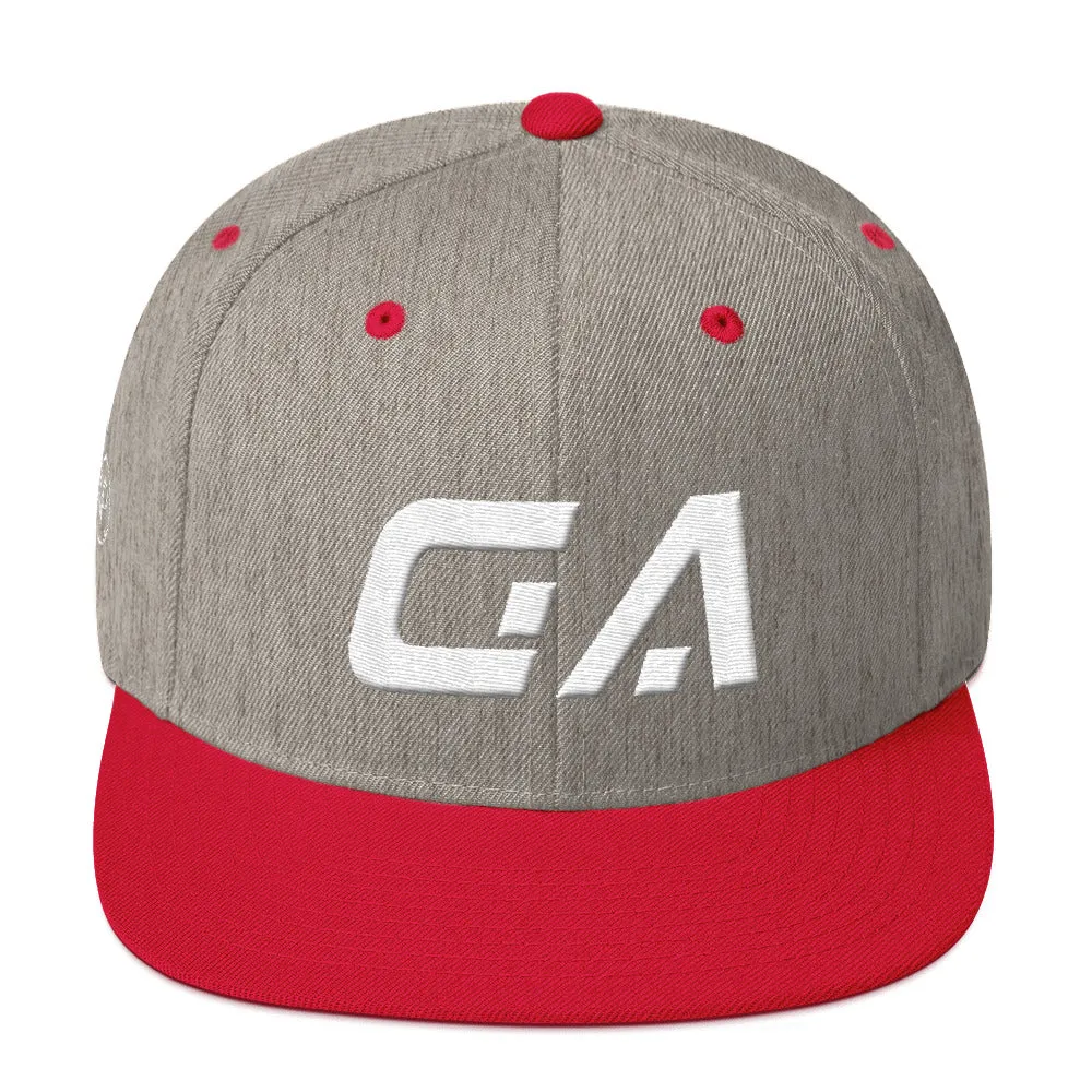 Georgia - Flat Brim Hat - White Embroidery - GA - Many Hat Color Options Available