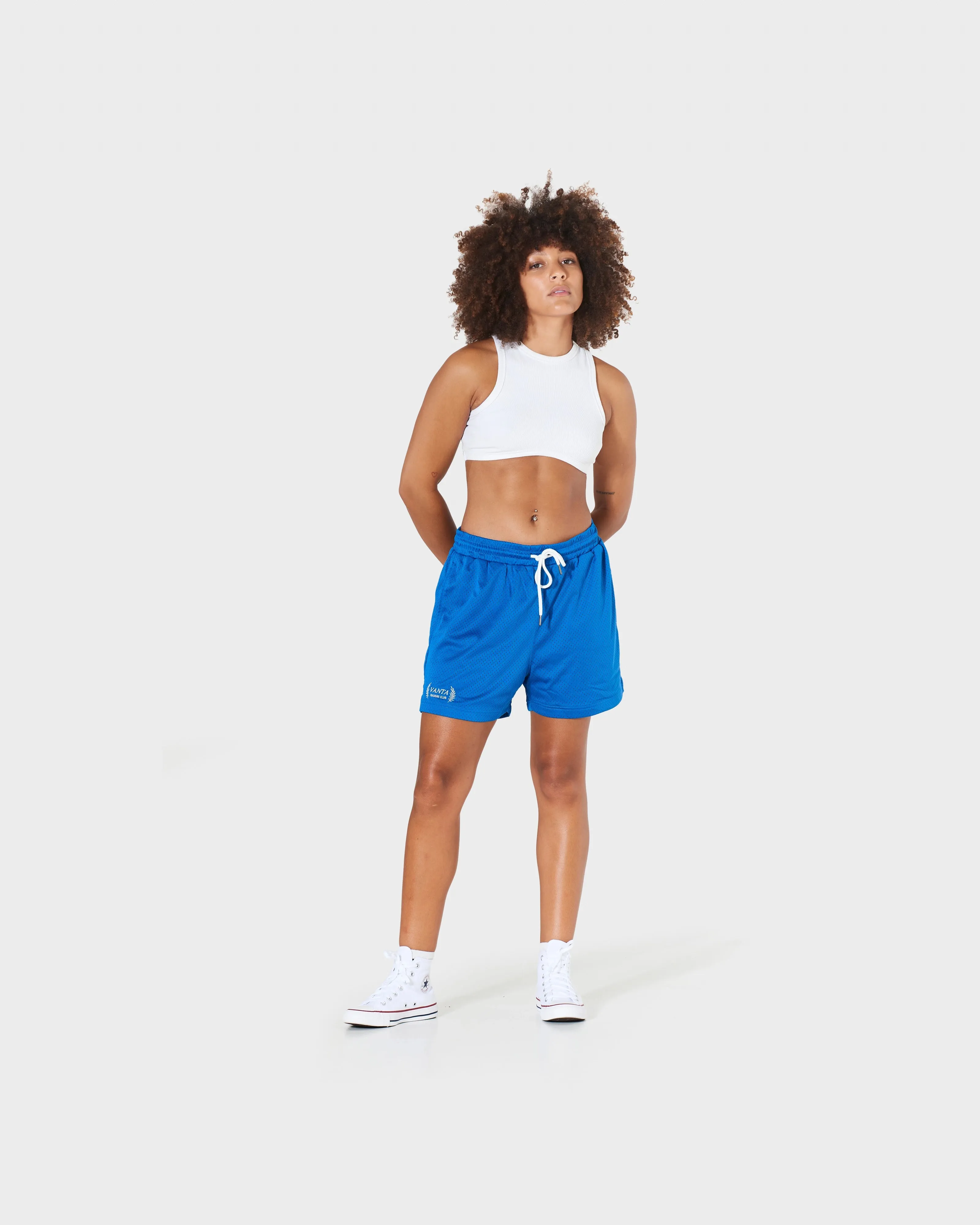 GIRLS MESH TRAINING SHORTS - ELECTRIC BLUE