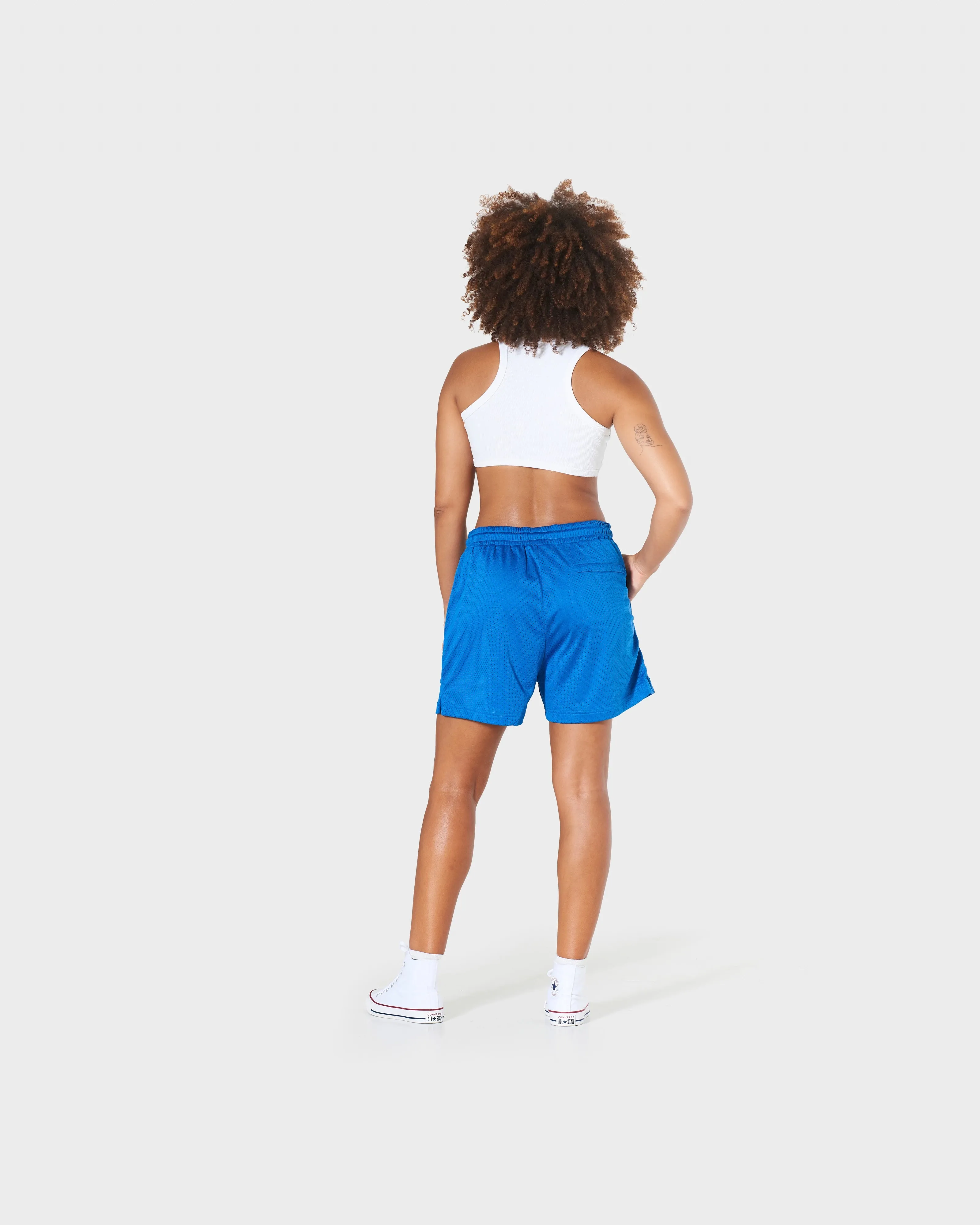 GIRLS MESH TRAINING SHORTS - ELECTRIC BLUE