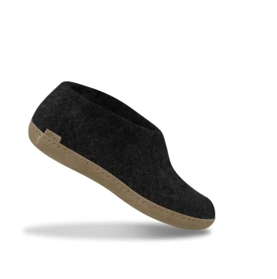 Glerups - Wool Slide with Leather Sole | Charcoal