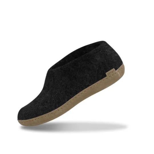 Glerups - Wool Slide with Leather Sole | Charcoal