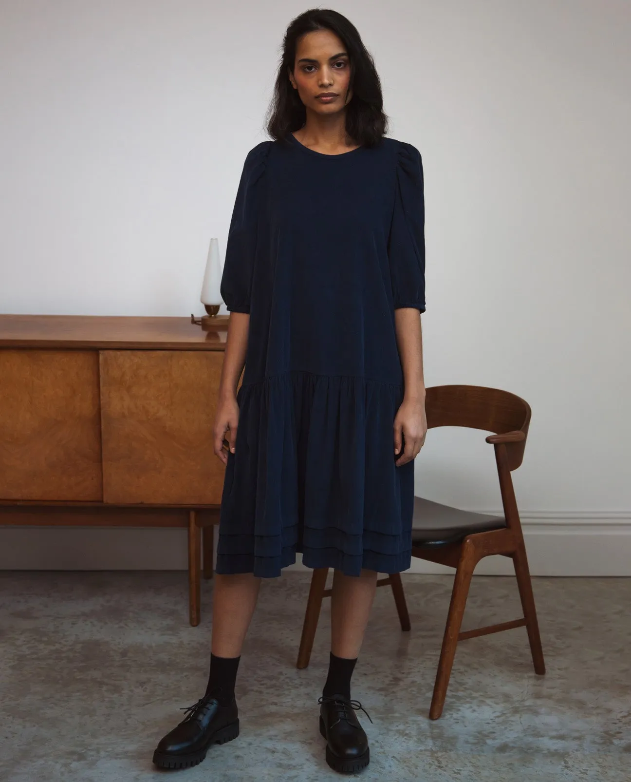 Glynis Cord Dress In Navy