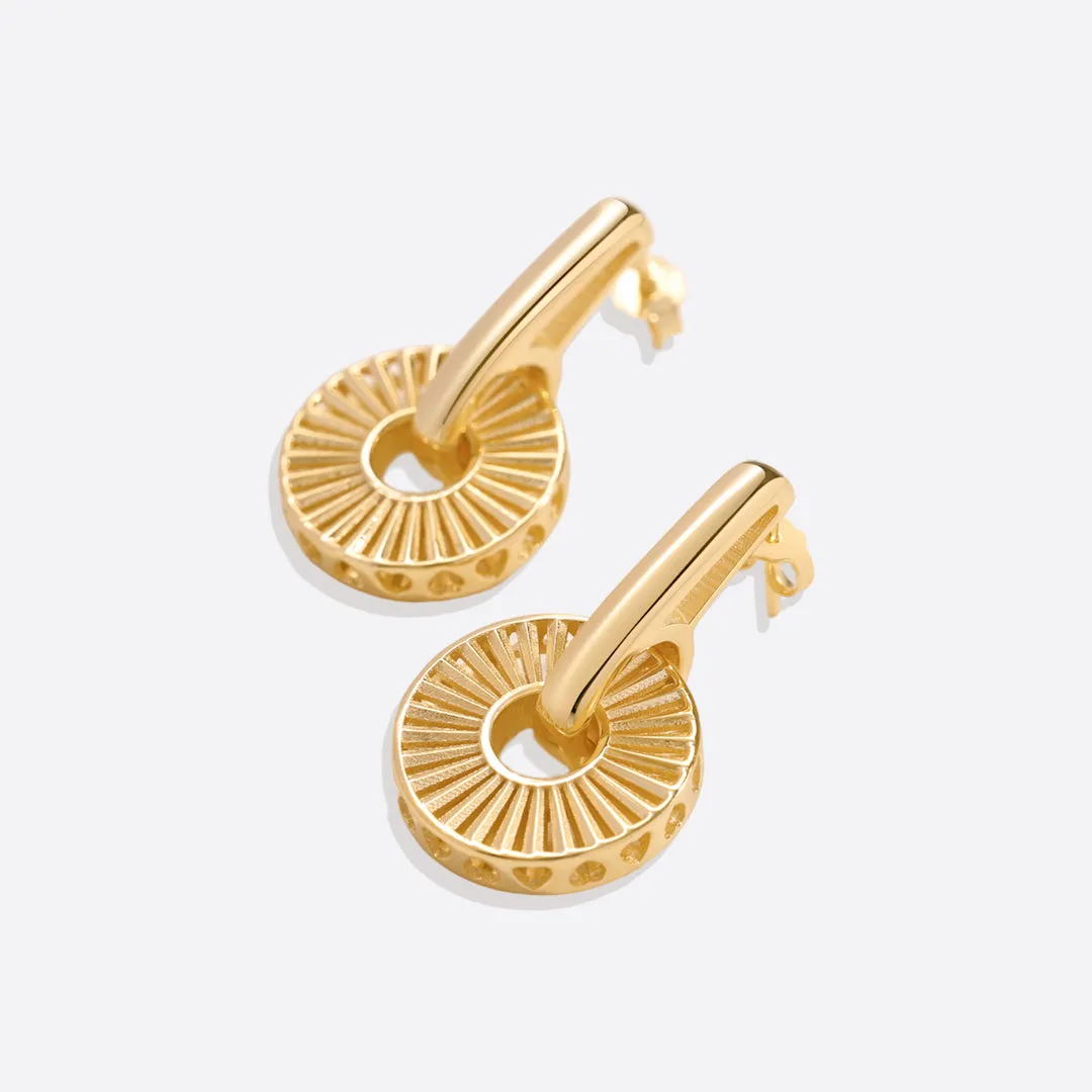 Gold Vermeil Burst Drop Earrings