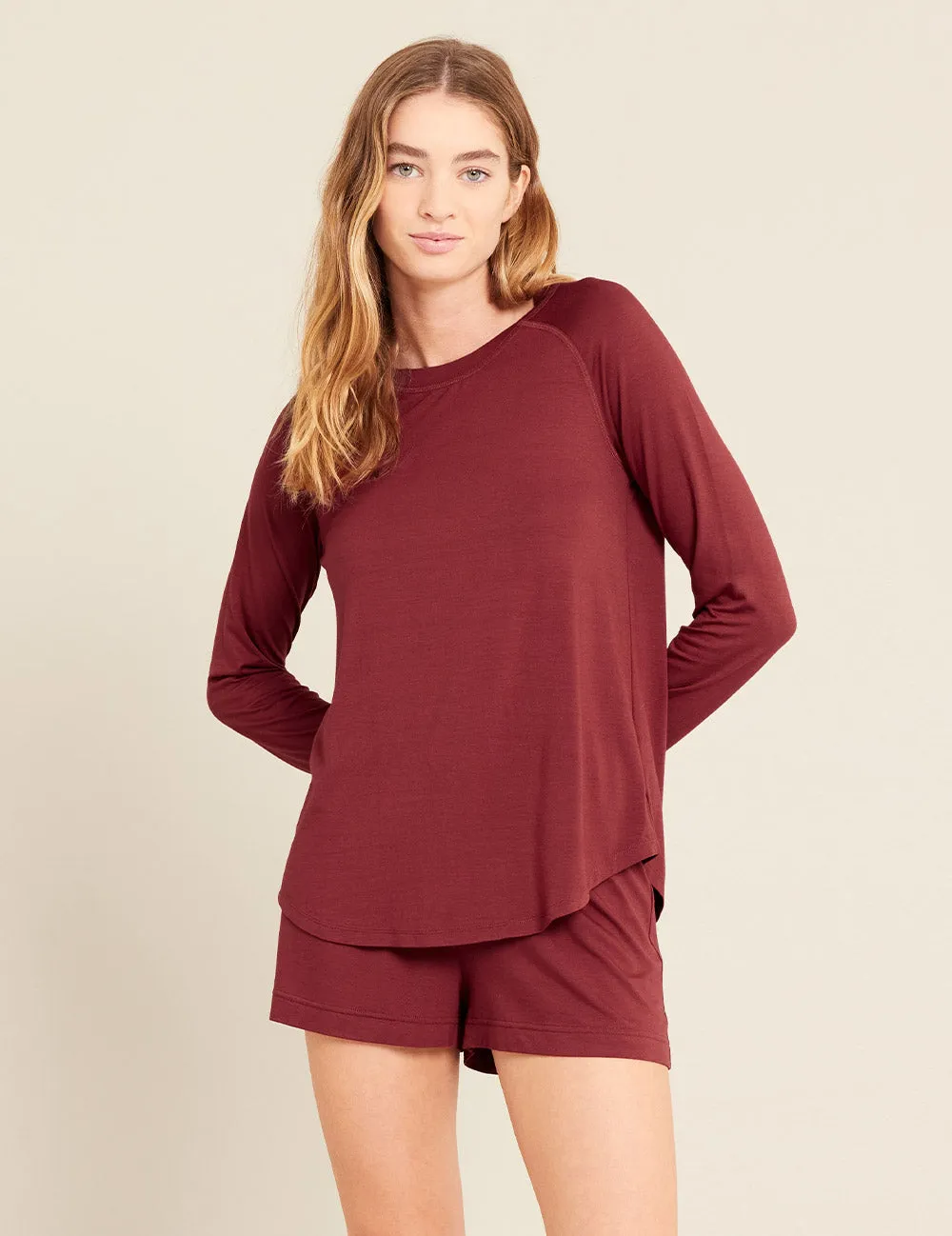 Goodnight Raglan Sleep Top - Ruby