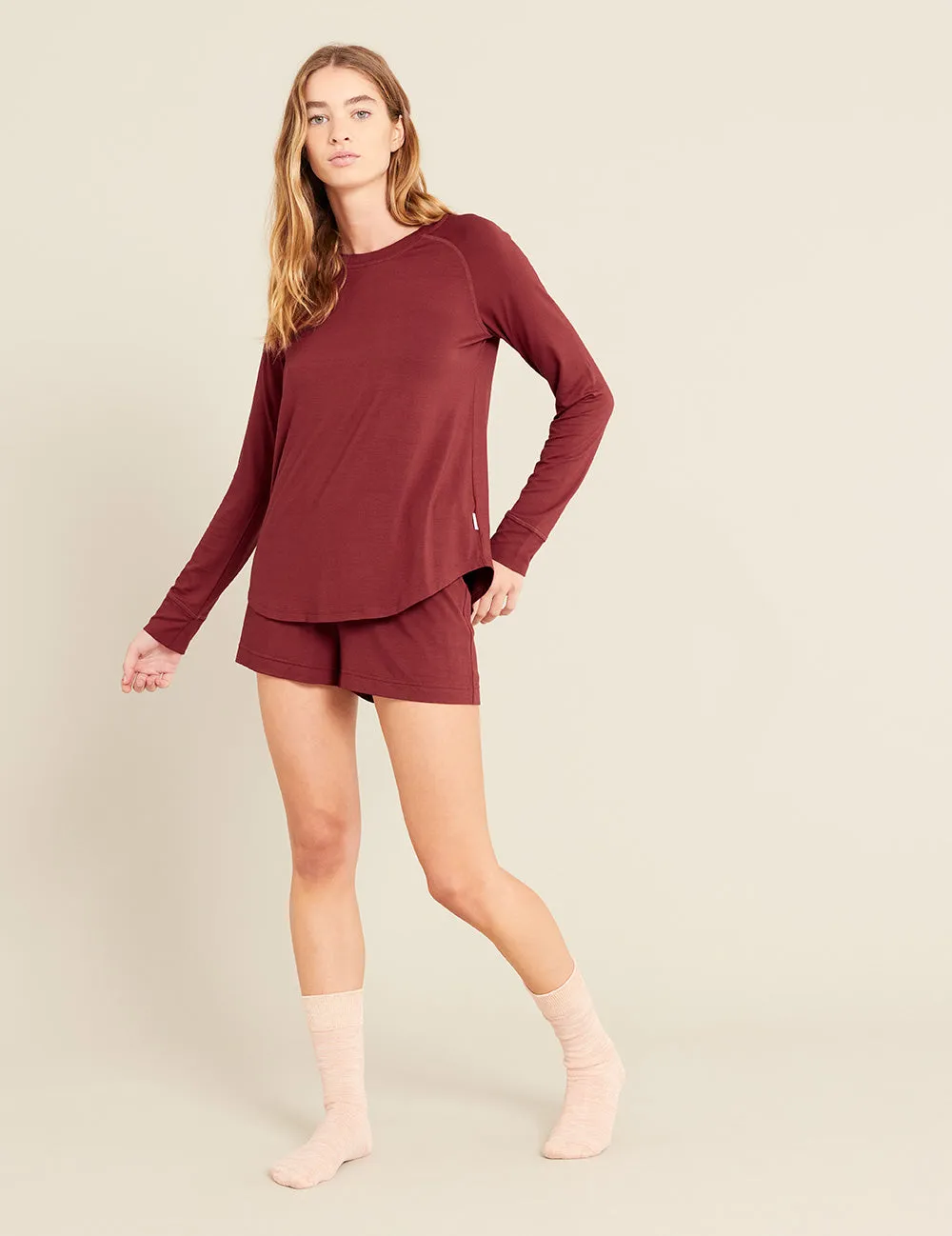 Goodnight Raglan Sleep Top - Ruby