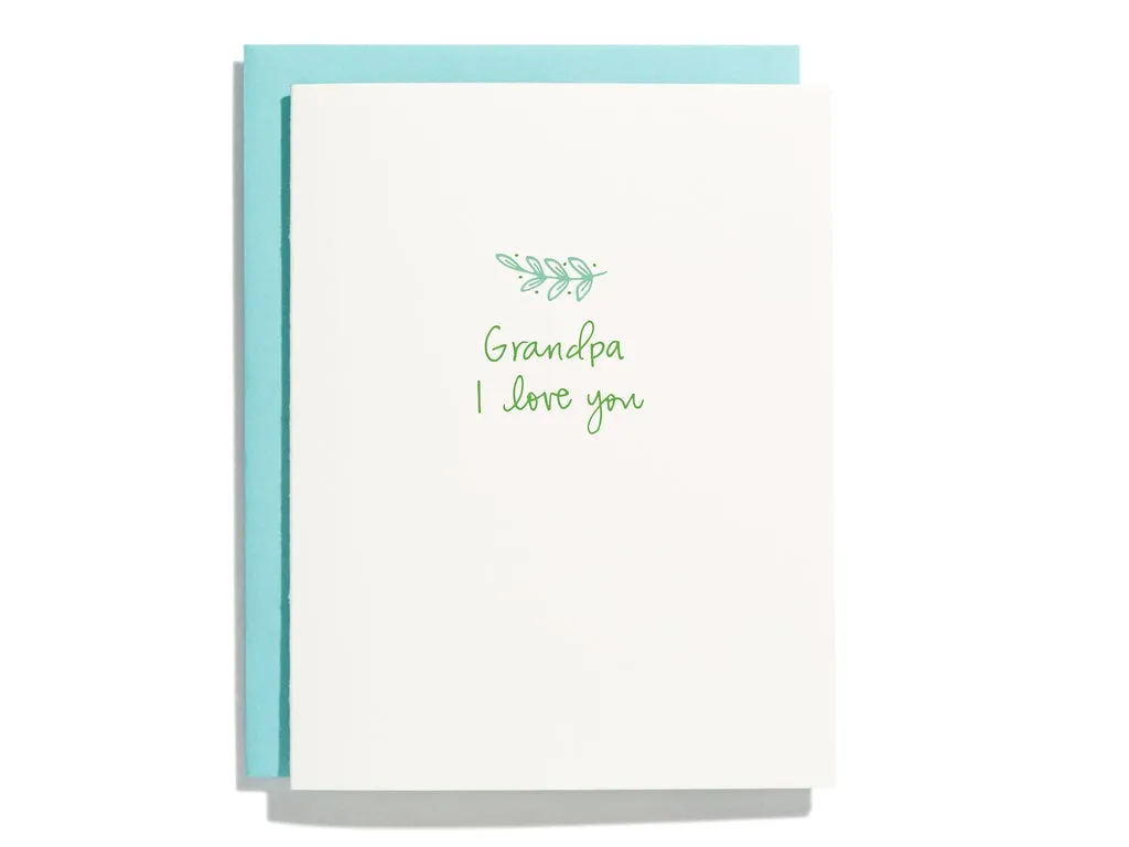 Grandpa I Love You Greenery Card