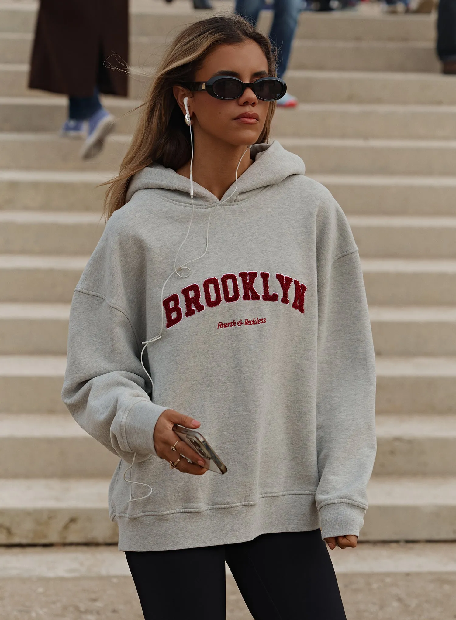 Grey Marl Brooklyn Hoodie- Brooklyn