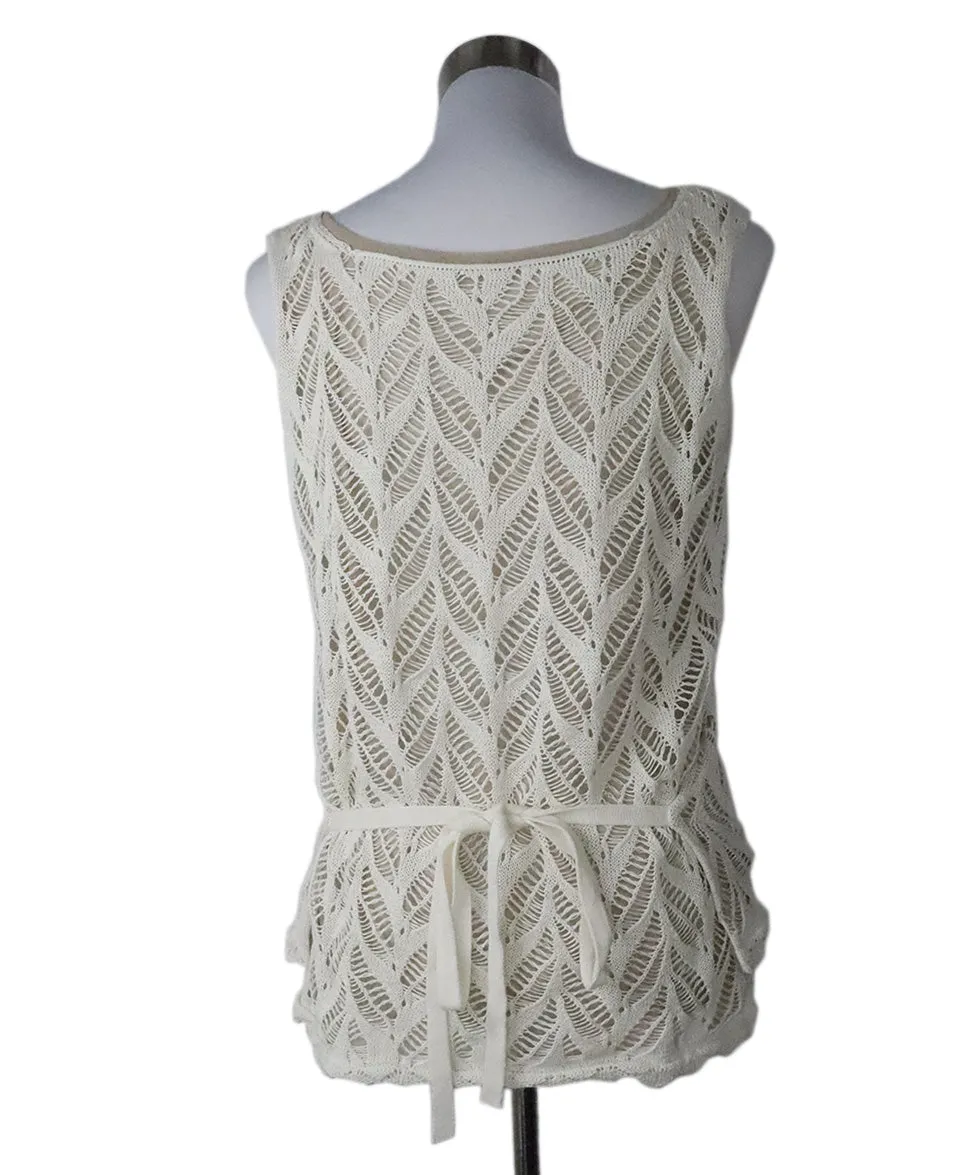 Heart Ivory Crochet Tank Top sz 12