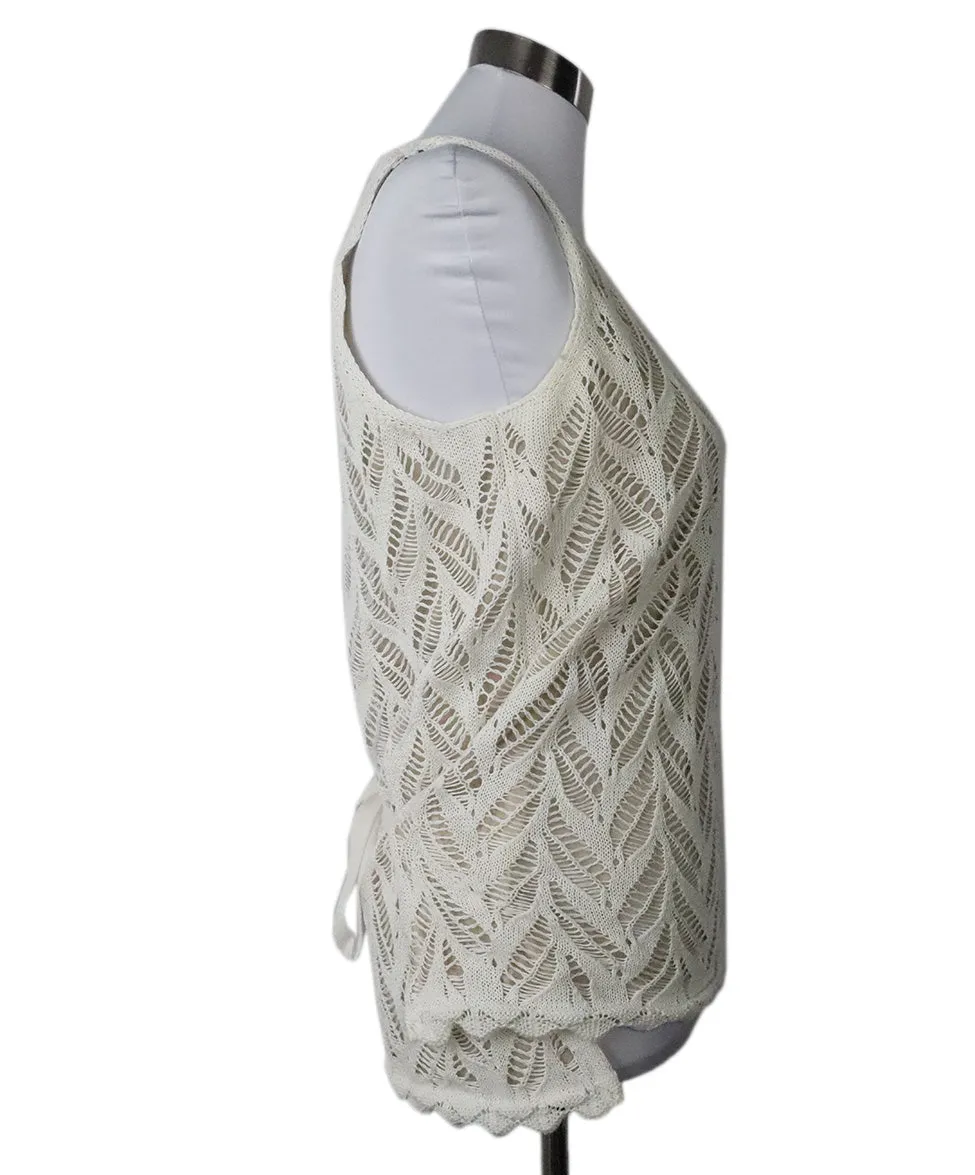 Heart Ivory Crochet Tank Top sz 12