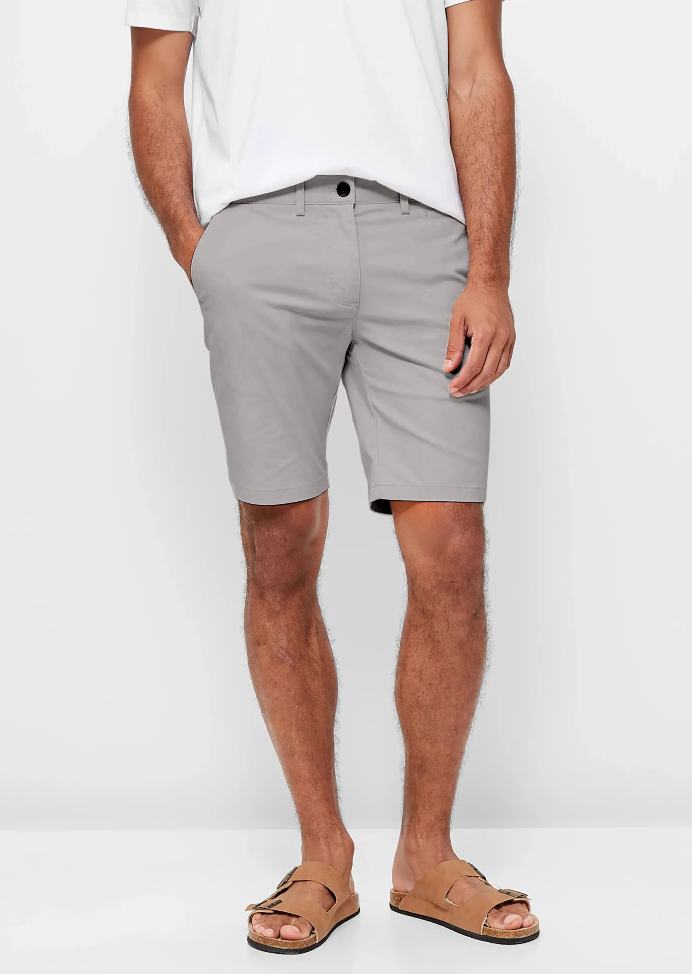 Hugo premium stretch chino short in Silver