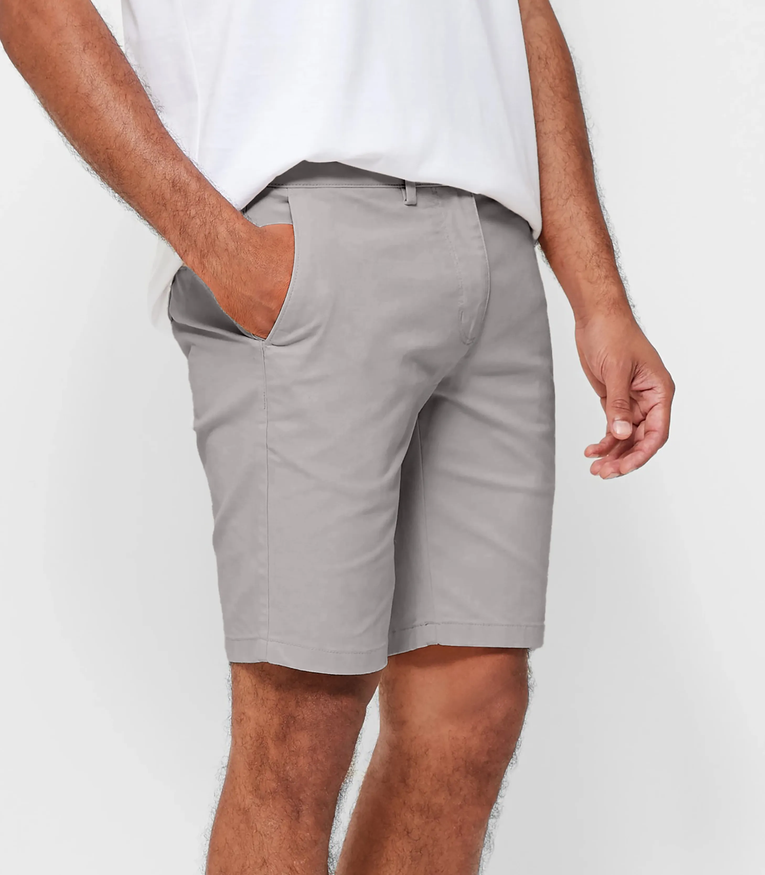 Hugo premium stretch chino short in Silver