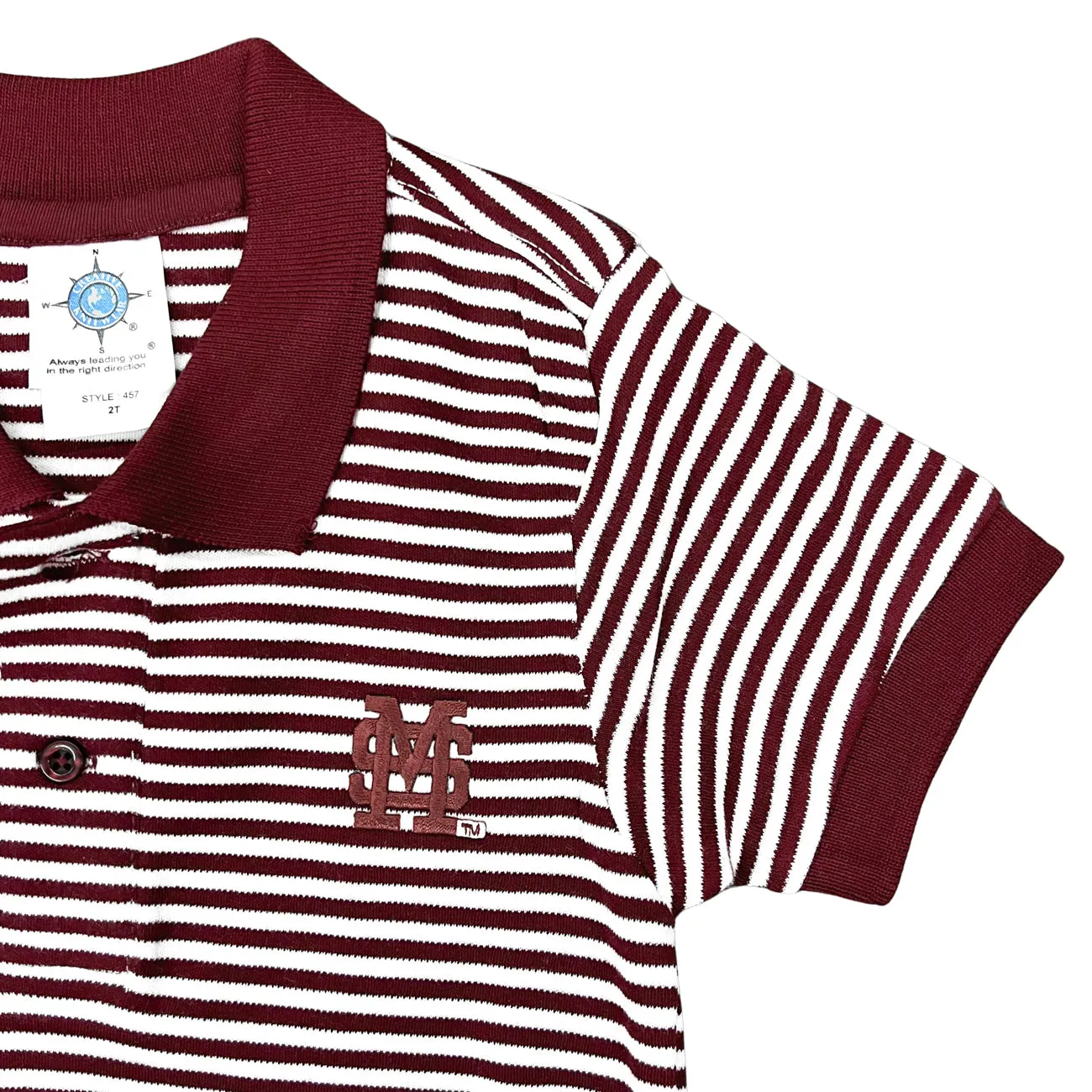 Interlocking M/S Striped Toddler Polo