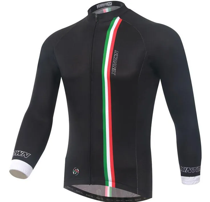 Italy Black Long Sleeve Cycling Jersey Set