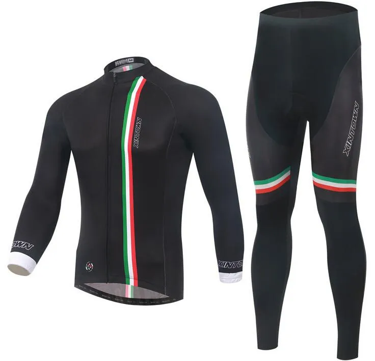 Italy Black Long Sleeve Cycling Jersey Set