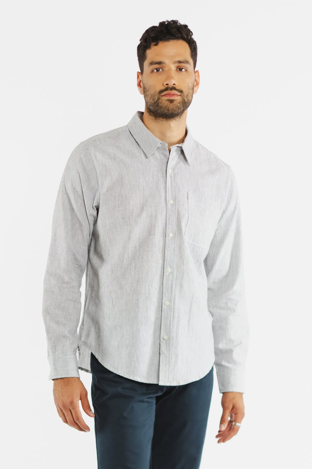 Jude Shirt / Ivory Pinstripe