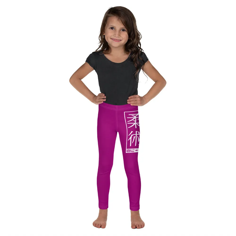 Kids' Girls Yoga Pants Workout Leggings Jiu-Jitsu 014 - Fresh Eggplant