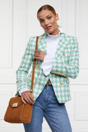 Knightsbridge Blazer (Large Scale Teal Houndstooth)