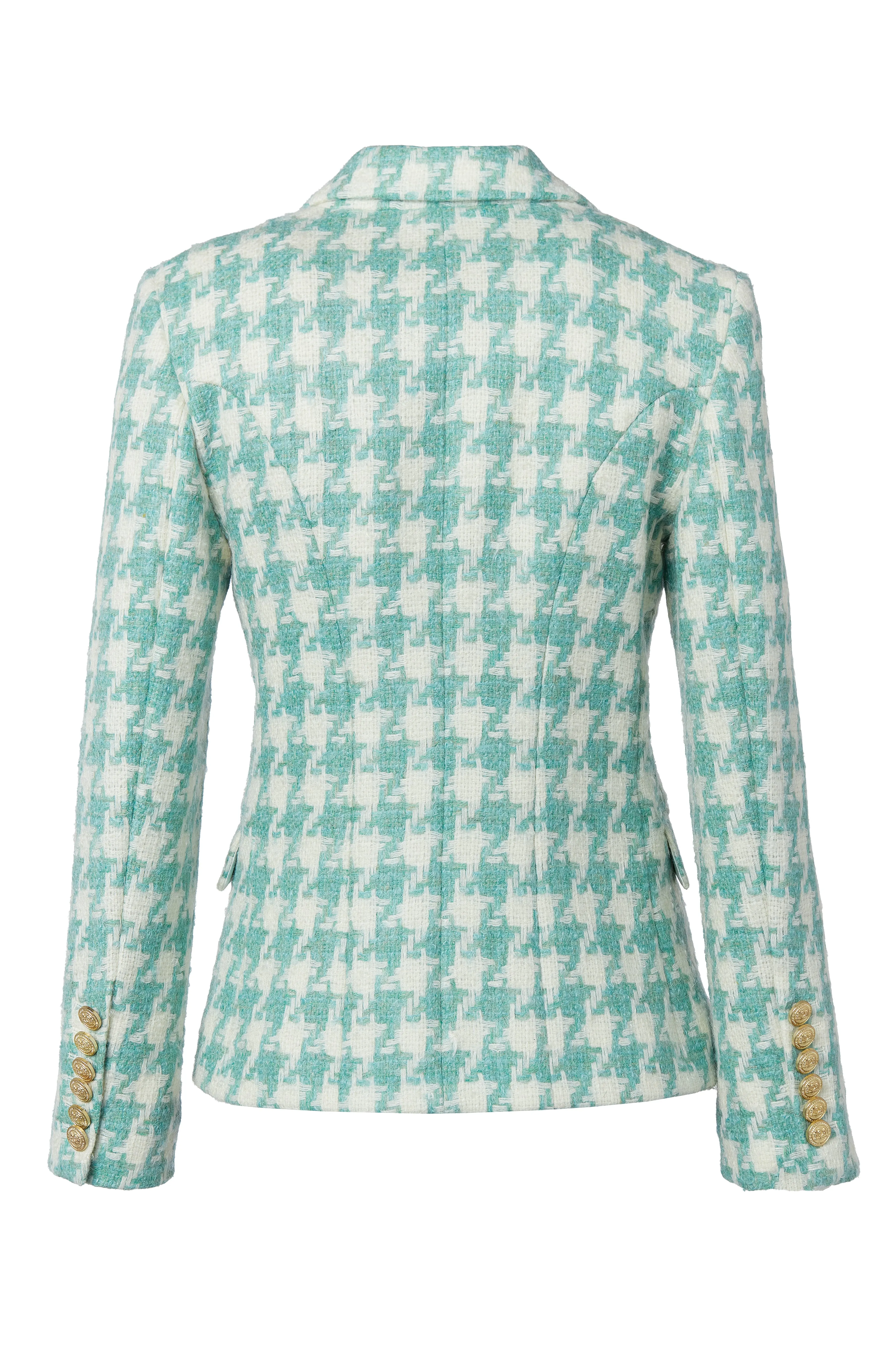 Knightsbridge Blazer (Large Scale Teal Houndstooth)