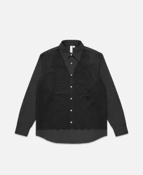 Lace Panel Shirt (Grey)