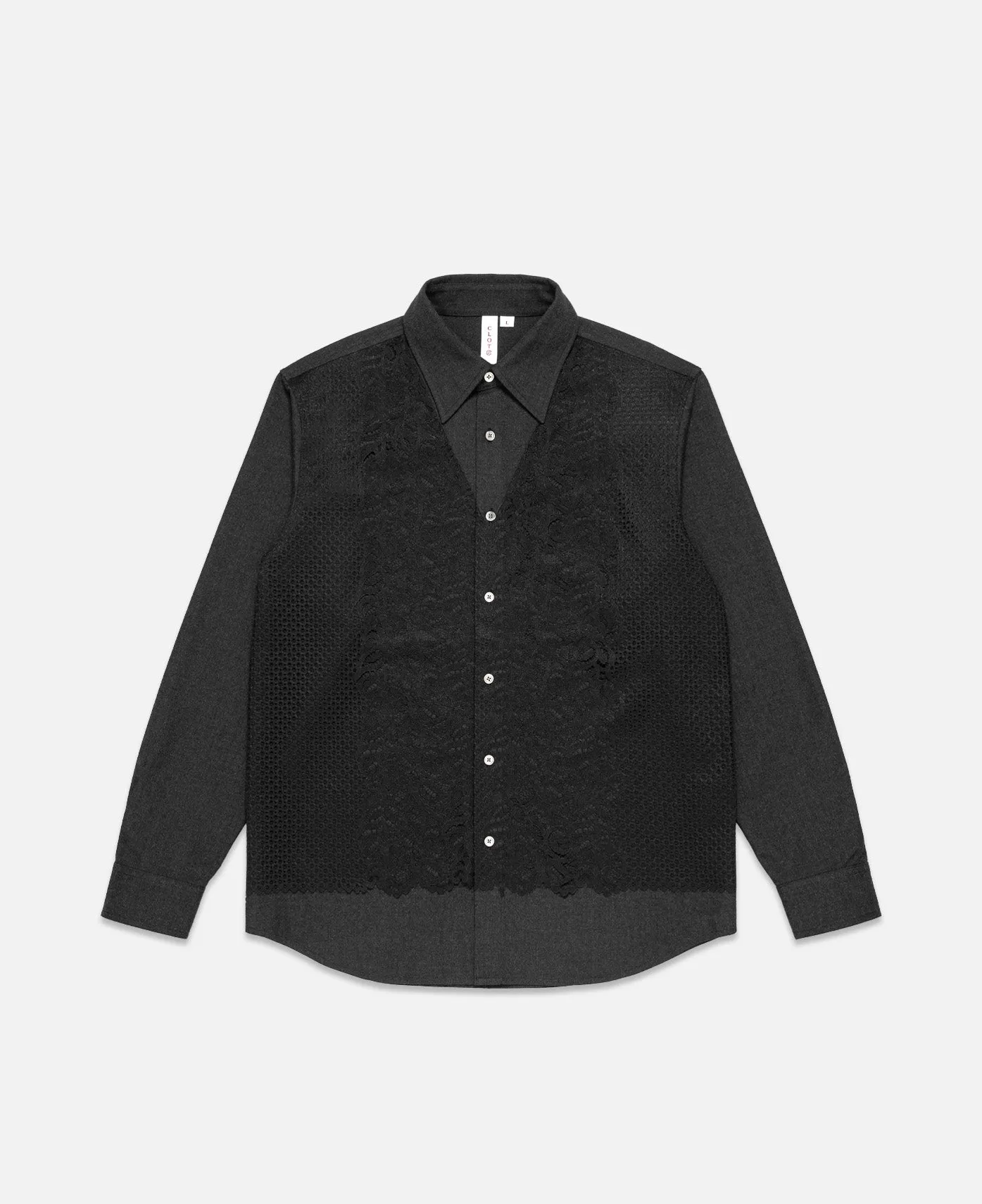 Lace Panel Shirt (Grey)