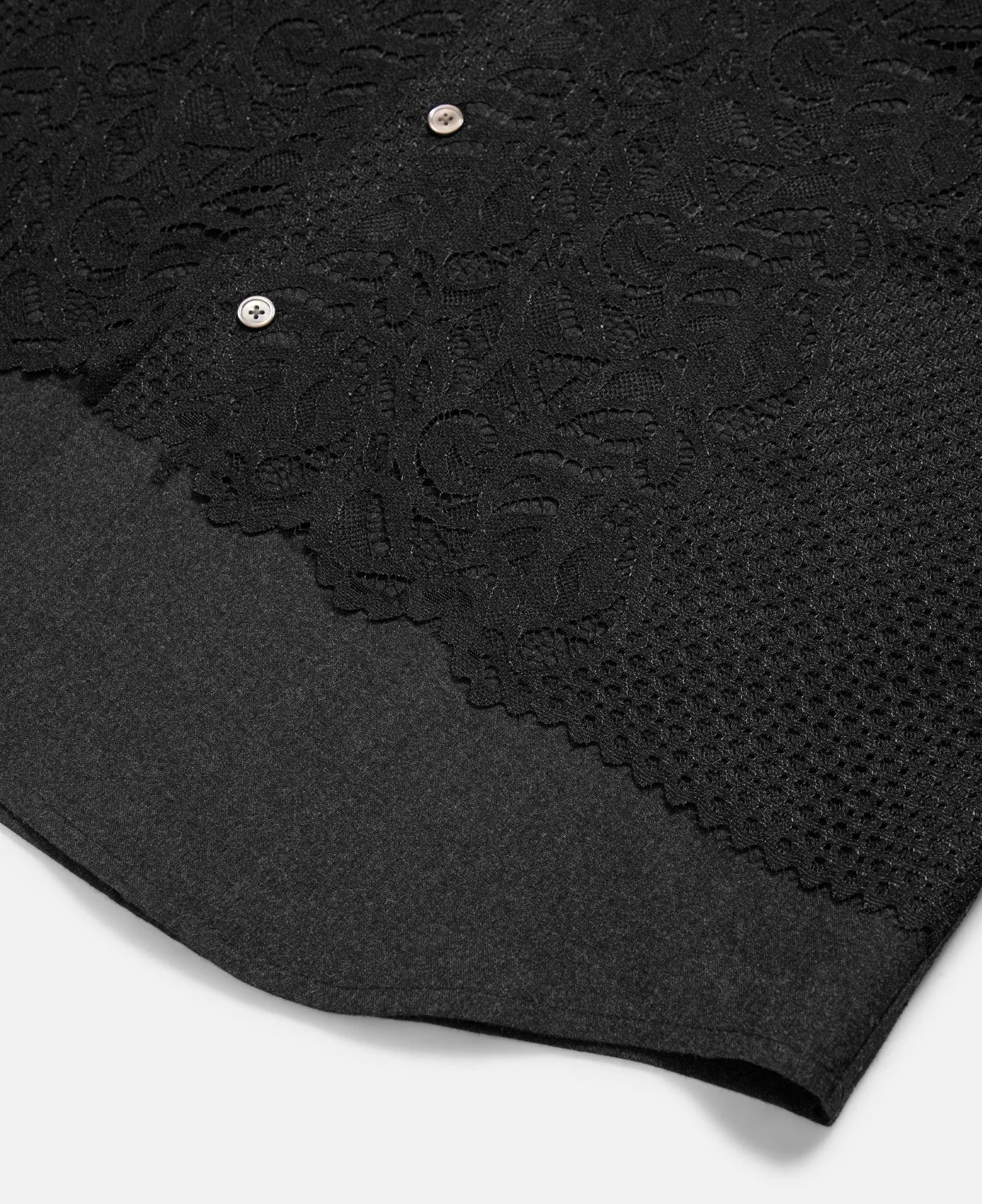 Lace Panel Shirt (Grey)